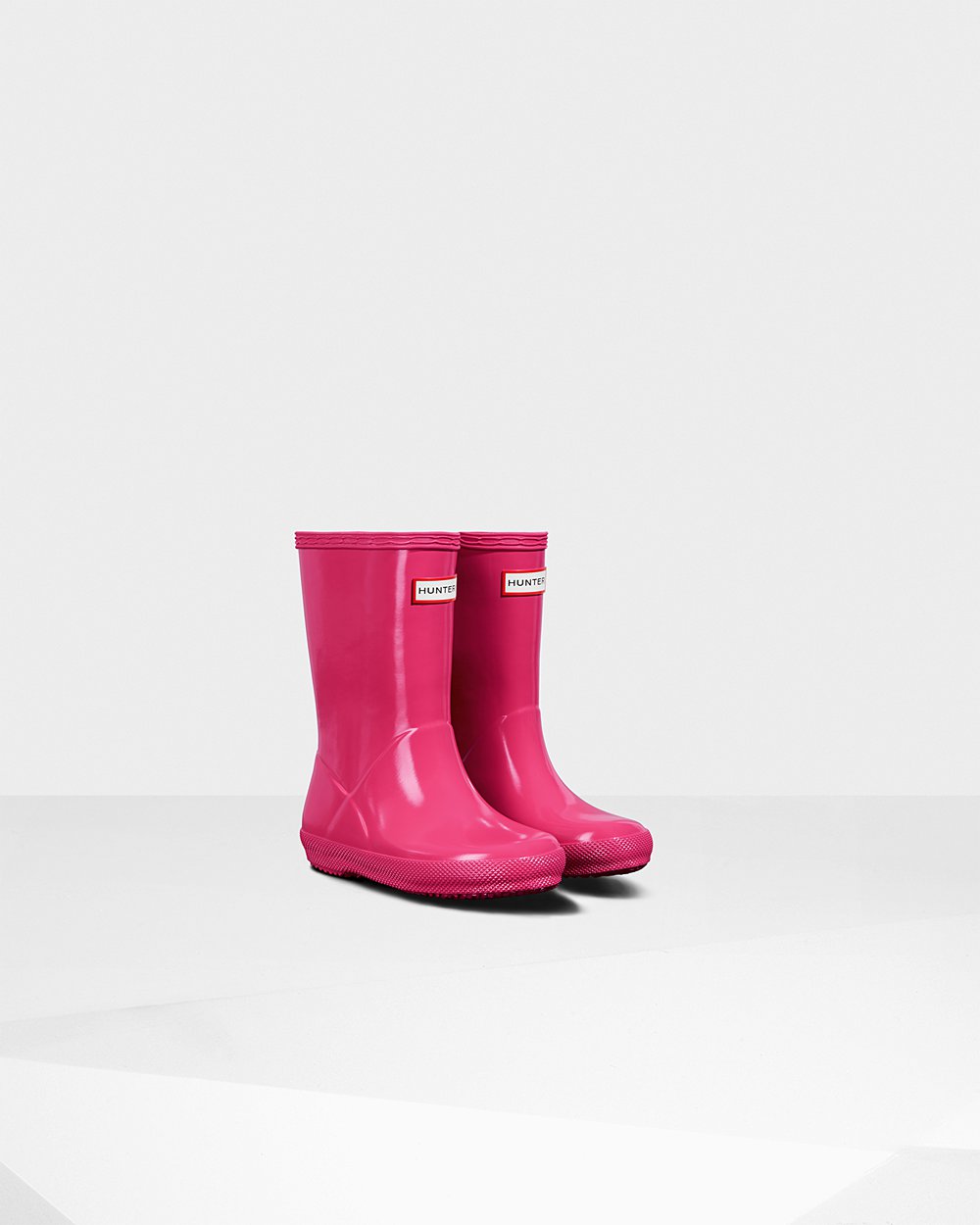 Kids Hunter Original First Classic Gloss | Rain Boots Light Pink | NZ-95643-ILNU